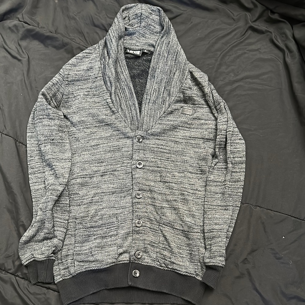 Gray Button-Up Men's Sweater